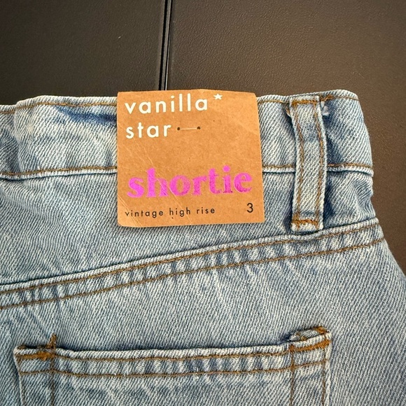Vanilla Star Blue Distressed Jean Shorts - Picture 4 of 7